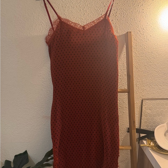 Free People Red Lace Midi Dress - Picture 5 of 7